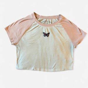 Aeropostale Seriously Soft Baby Tee - Pink and White